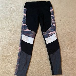 Pink camo, black and white leggings